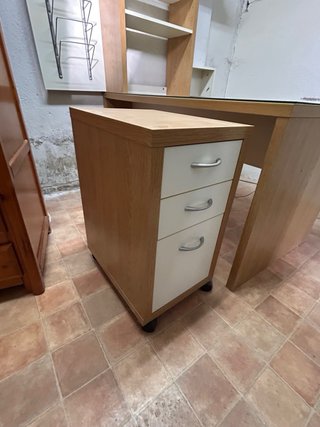 Conjunto de escritorio madera y cristal