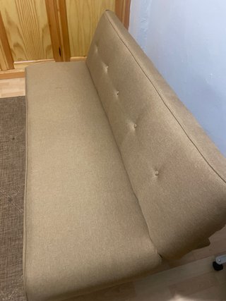 Sofá Cama Marrón y Blanco