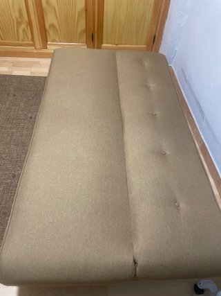 Sofá Cama Marrón y Blanco