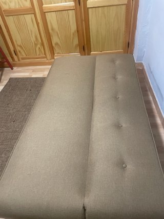 Sofá Cama Marrón y Blanco