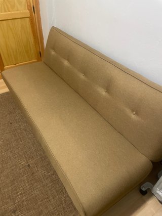 Sofá Cama Marrón y Blanco