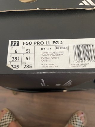 Botas fútbol niño Adidas F50 PRO 2025 Talla 38 2/3