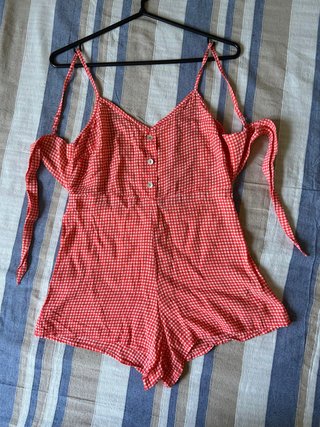 Vestido Peto Corto Vichy Rojo y Blanco