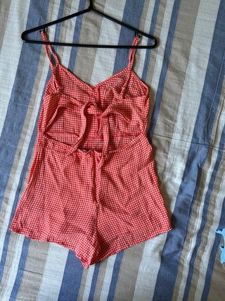 Vestido Peto Corto Vichy Rojo y Blanco