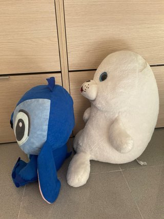 Pack 2 Peluches Grandes Stitch y Foca