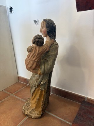 Talla antigua Virgen Maria y el niño Jesus Barroco