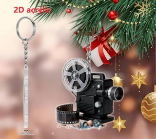 Portachiavi cinepresa vintage acrilico 2D