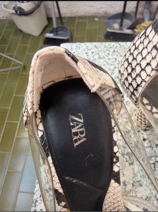 Zapatos Zara Mujer Tacón Transparente Animal Print