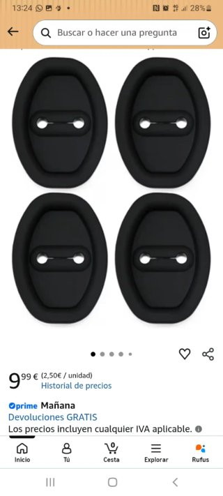 4 Silenciadores Puerta Coche Negro nuevos