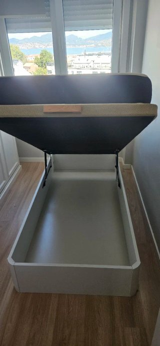 Cama canapé blanco 90x190x50