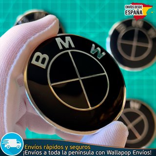 Emblemas BMW 70mm x2 + 56mm Negro Moto Coche