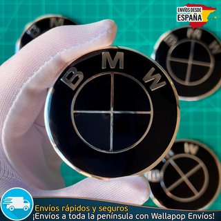 Emblemas BMW 70mm x2 + 56mm Negro Moto Coche