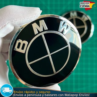 Emblemas BMW 70mm x2 + 56mm Negro Moto Coche