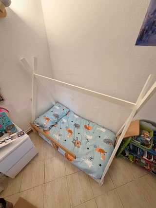 Cama tipi 70x140cm blanca/pino (montessori)