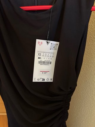 Vestido negro Zara drapeado