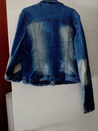 Giubbino jeans effetto used