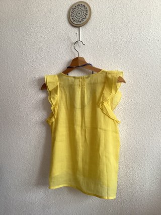 Blusa Zara Amarilla Volantes