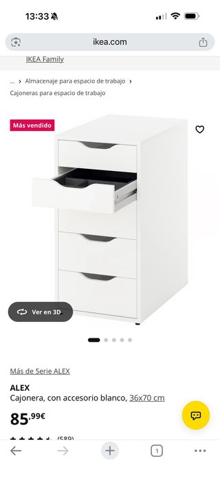 Escritorio con cajonera ikea ALEX