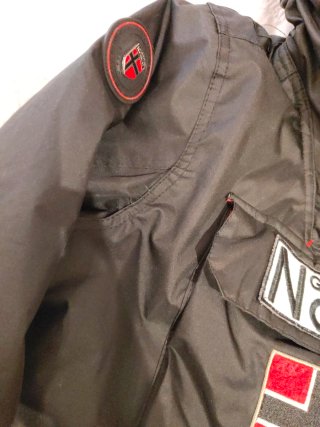 Abrigo Geographical Norway Negro y Rojo