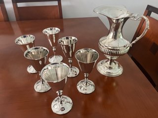 Conjunto 6 copas y jarra plata