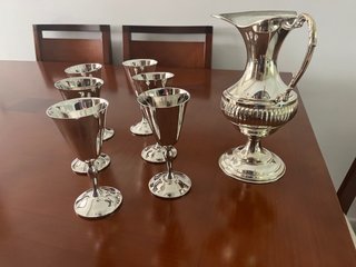 Conjunto 6 copas y jarra plata