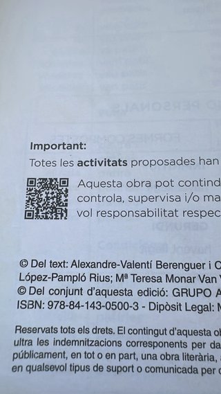 Valencià, llengua i literatura, 3 ESO
