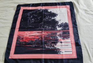 Pañuelo italiano de cuello azul y rojo
