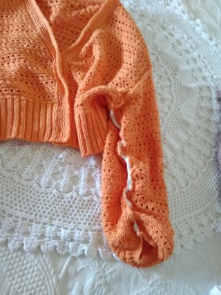 Chaqueta crochet naranja talla M