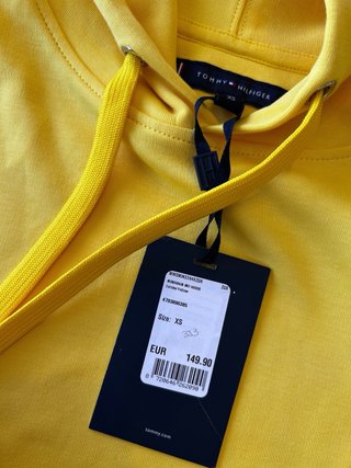 Sudadera con capucha Tommy Hilfiger color amarillo