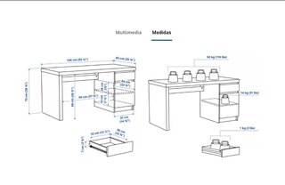 Escritorio IKEA MALM madera