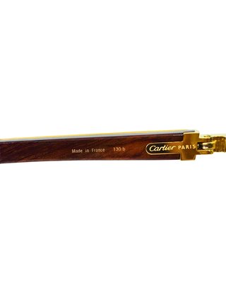Cartier Vintage Bagatelle Wood logo lens Bubinga