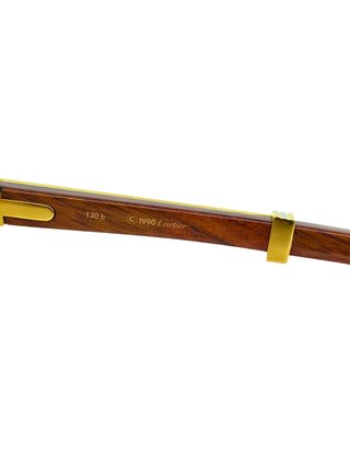 Cartier Vintage Bagatelle Wood logo lens Bubinga