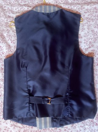 Chaleco de rayas azul y gris