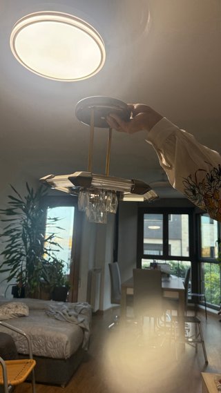 Lámpara de techo elegante cristal y metal