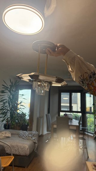 Lámpara de techo elegante cristal y metal
