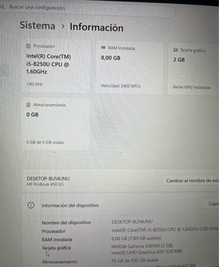 HP ProBook 450 G6 Plata