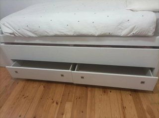 Cama nido blanca con cajones