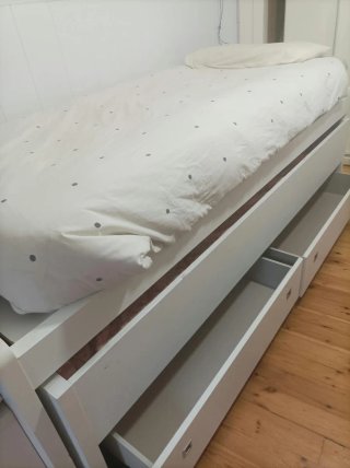 Cama nido blanca con cajones