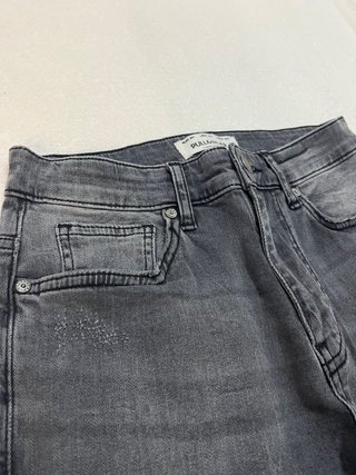 Pull&Bear Pantalón Skinny Roto Gris Talla 36 S
