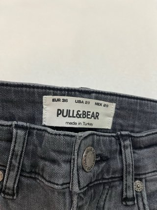 Pull&Bear Pantalón Skinny Roto Gris Talla 36 S