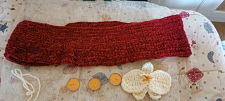 Bufanda crochet hecha a mano flor, regalos