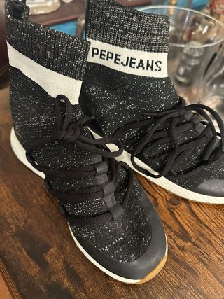 Zapatillas Pepe Jeans Negras Lurex Talla 38