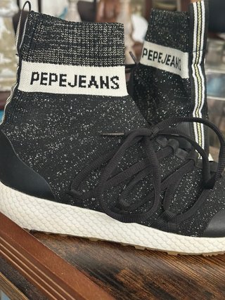 Zapatillas Pepe Jeans Negras Lurex Talla 38