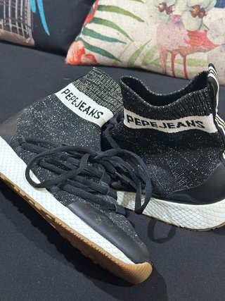 Zapatillas Pepe Jeans Negras Lurex Talla 38