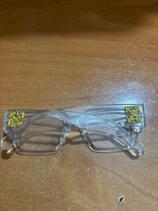 Gafas Off-White Transparentes con Logo Dorado