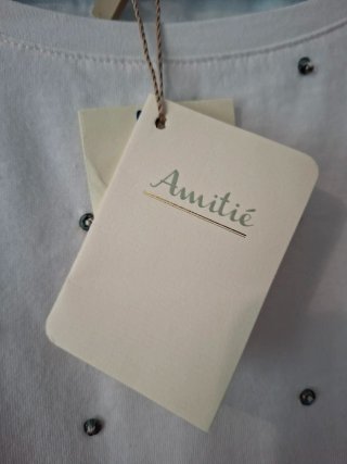 Blusa Amitie lentejuelas blanca talla XL