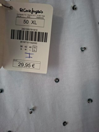 Blusa Amitie lentejuelas blanca talla XL