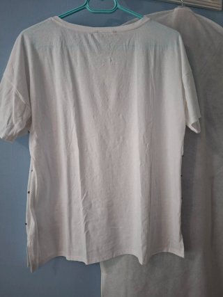 Blusa Amitie lentejuelas blanca talla XL