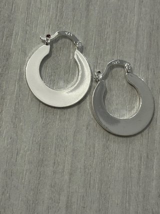 Orecchini cerchio piatto argento 925