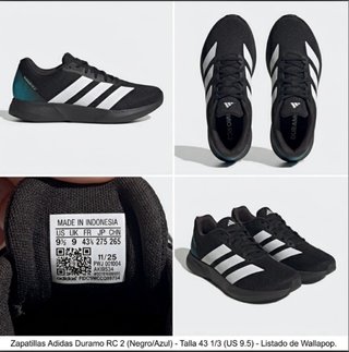 Zapatillas Adidas Negras/Blancas/Verdes Talla X